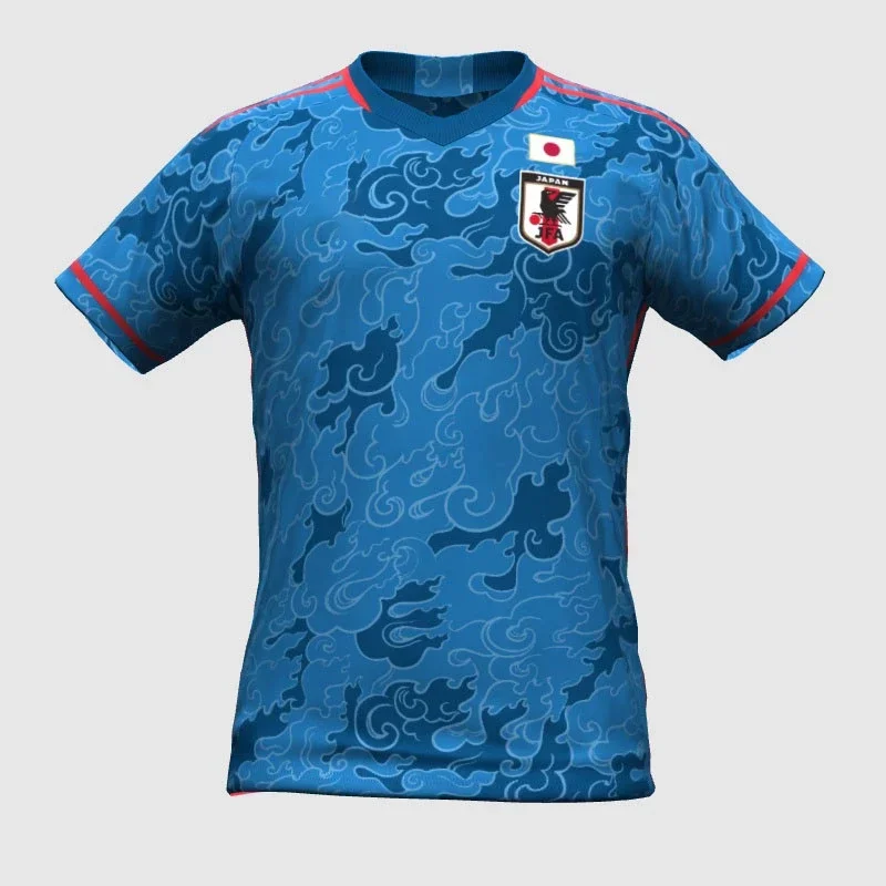 3D printed special edition concept men's sports quick-drying and breathable football T-shirt for Japanese football fans.