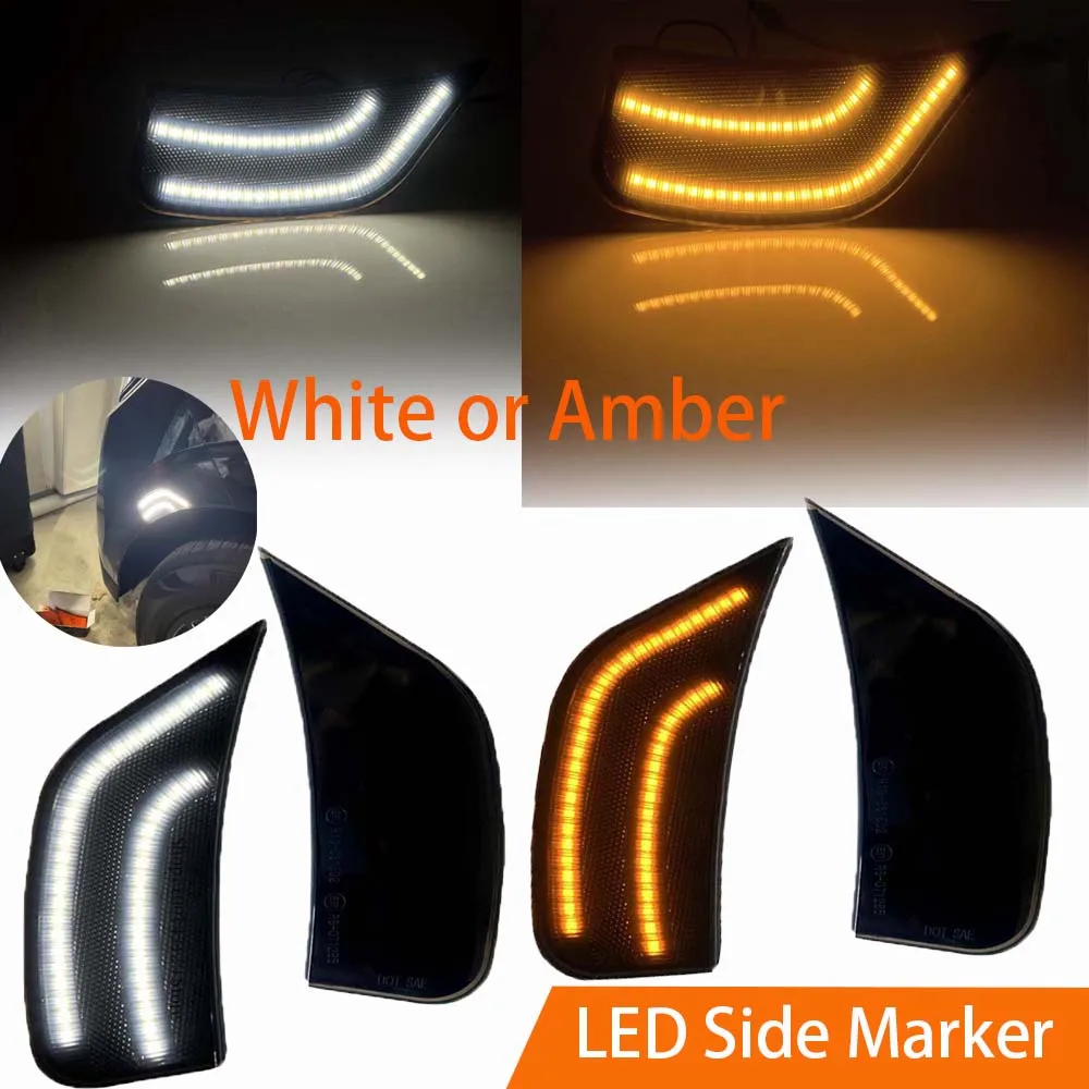 White or Amber LED Front Fender Side Marker Light For Chevrolet Suburban Tahoe Cadillac Escalade ESV GMC Yukon 2021-2023