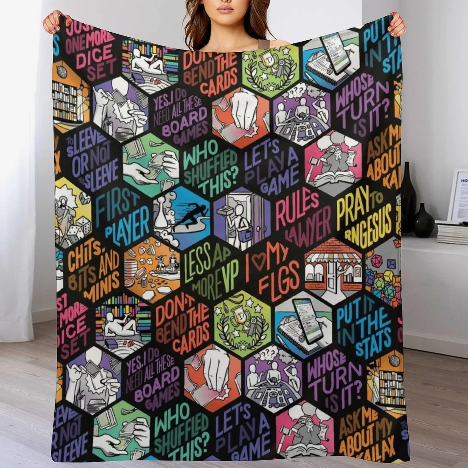 Board Gamer Isms Hex Throw Blanket Blankets For Bed Luxury Designer Blankets