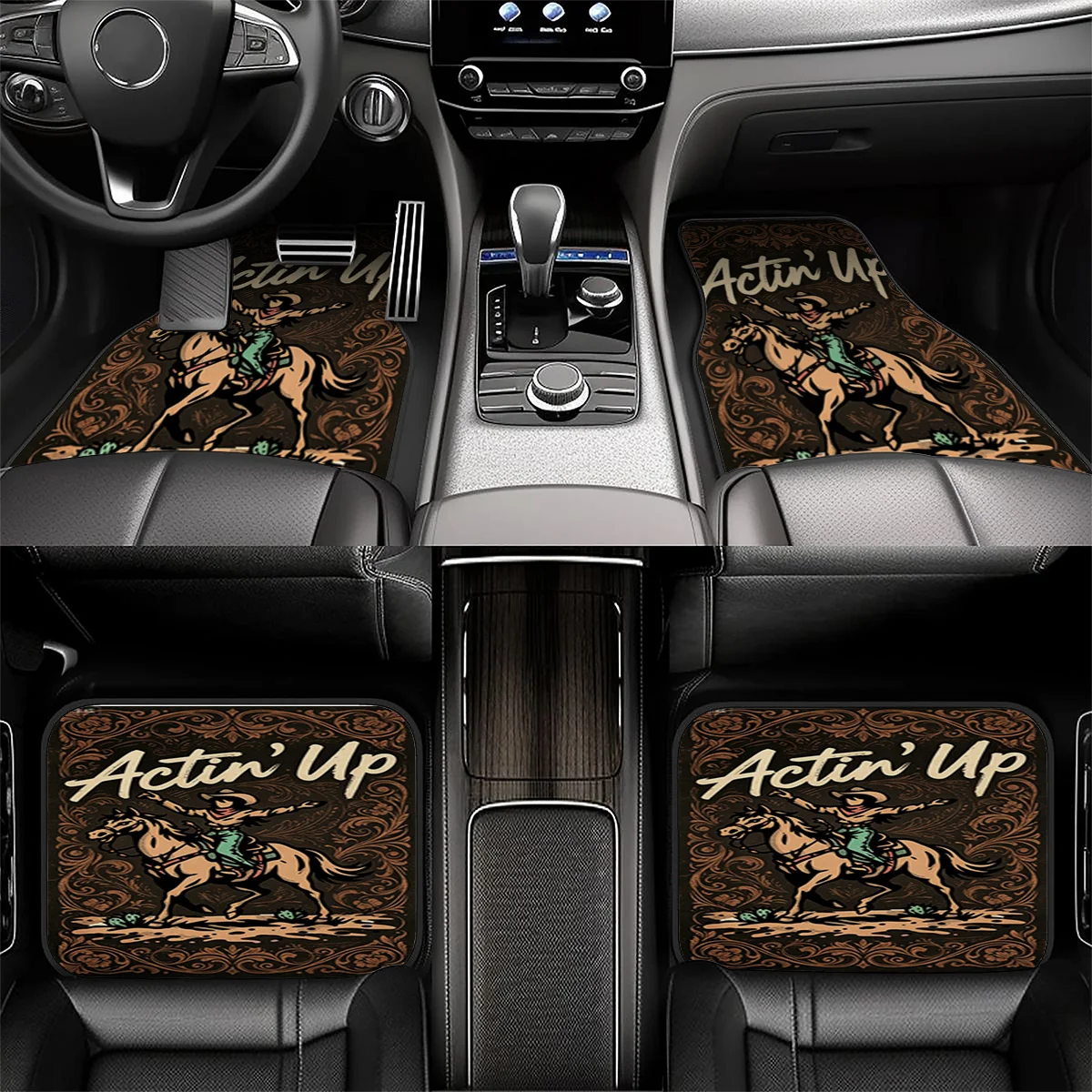 4pcs Car Floor Mat Set | Universal Full-Coverage Floor Mats |, Anti-Slip & Dust-Proof | Fits Sedans/SUVs/Trucks | 