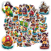 35pcs-50pcs Adventure Pirate Stickers Playful Skull Stickers Stationery Stickers For Laptop Motorcycle Luggage Phone