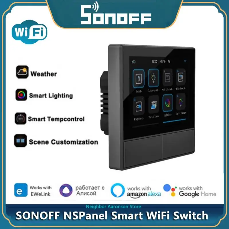 SONOFF-Interruptor inteligente de pared para el hogar, termostato inteligente con WiFi y pantalla, con Alexa, Google, Ewelink, Alice, para UE y EE. UU.