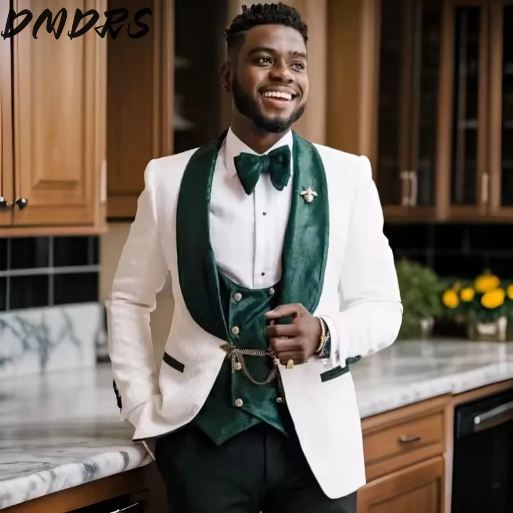 Classic color matching Business Stylish Casual Single Breasted Dress Suit 2 Piece Wedding Suit For Men Office Work Party Prom