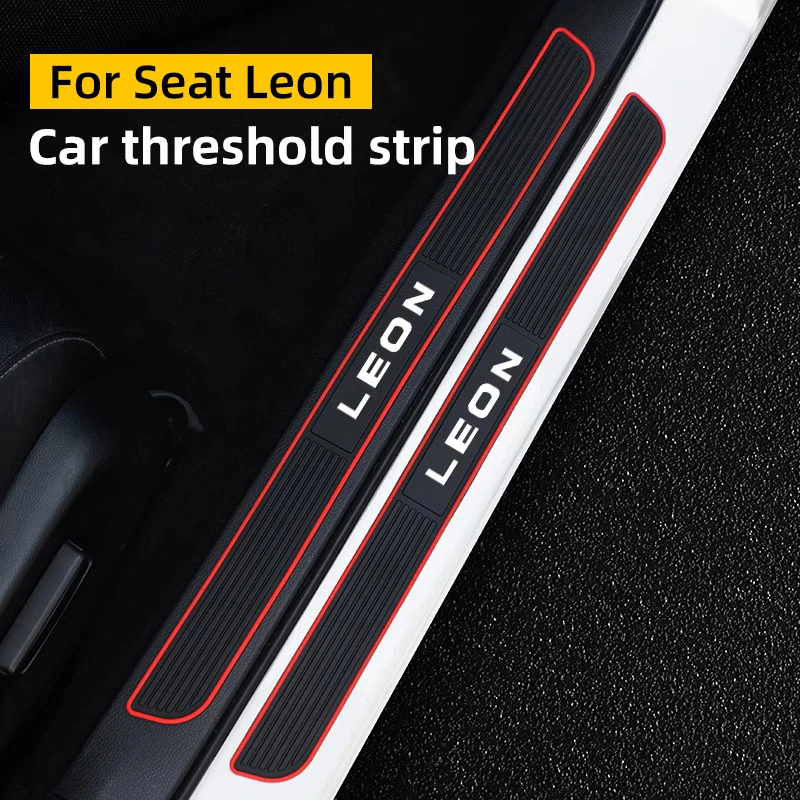 

For Seat Leon Car Door Sill Anti Scratch Trunk Protection Silicone Decorative Threshold Strip