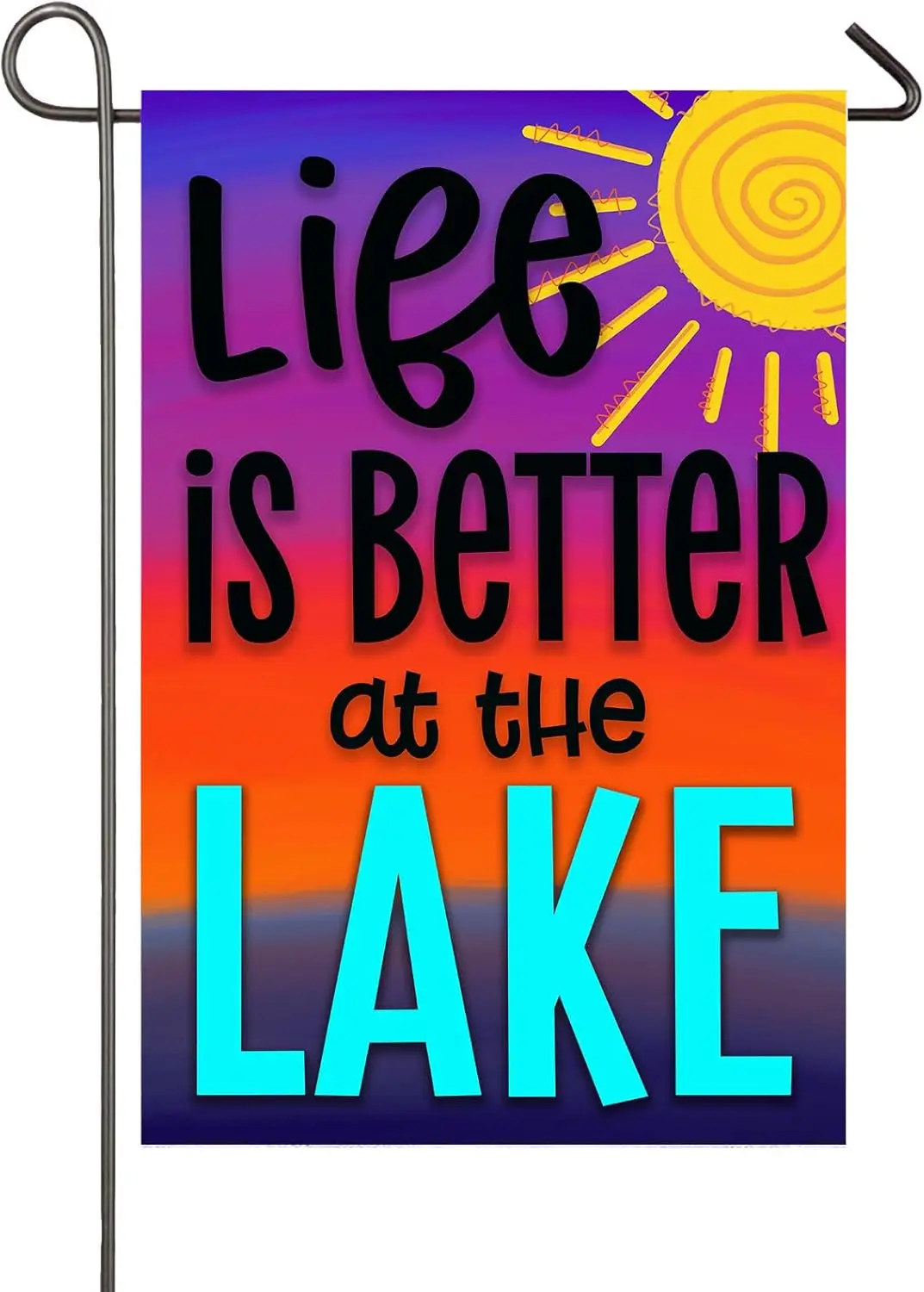 Life Is Better At The Lake Garden Flag 12x18 Inch Double Sided Summer Sunset Lake Garden Flag Lakeside House Decor Banner Holida