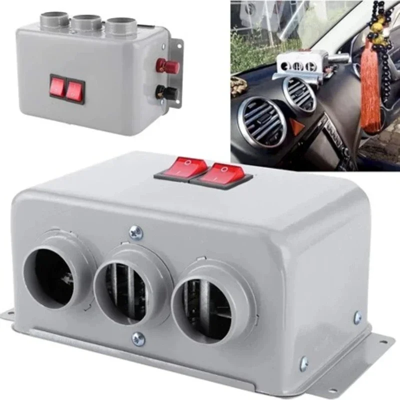 Warm Air Blower 500W Car Heater Fan 12V 24V 3-Hole Heating Defogging Defroster Demister for Car Accessories Cooler Dryer
