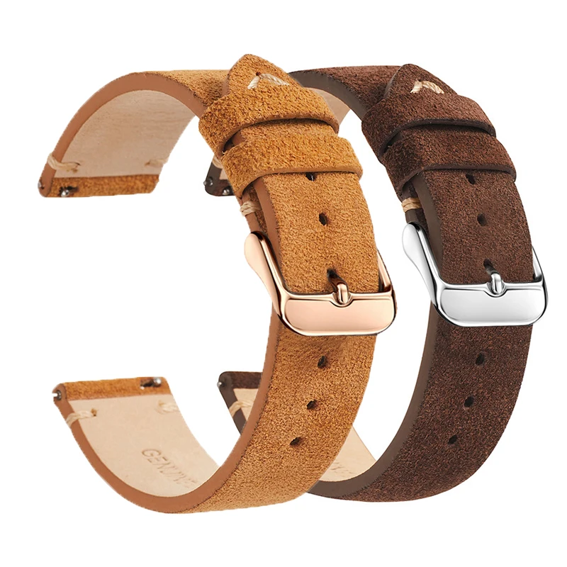 Watch Leather Bracelet 18mm 20mm 22mm Wristband Watch Accessories Calfskin Suede Watch Strap Men Women