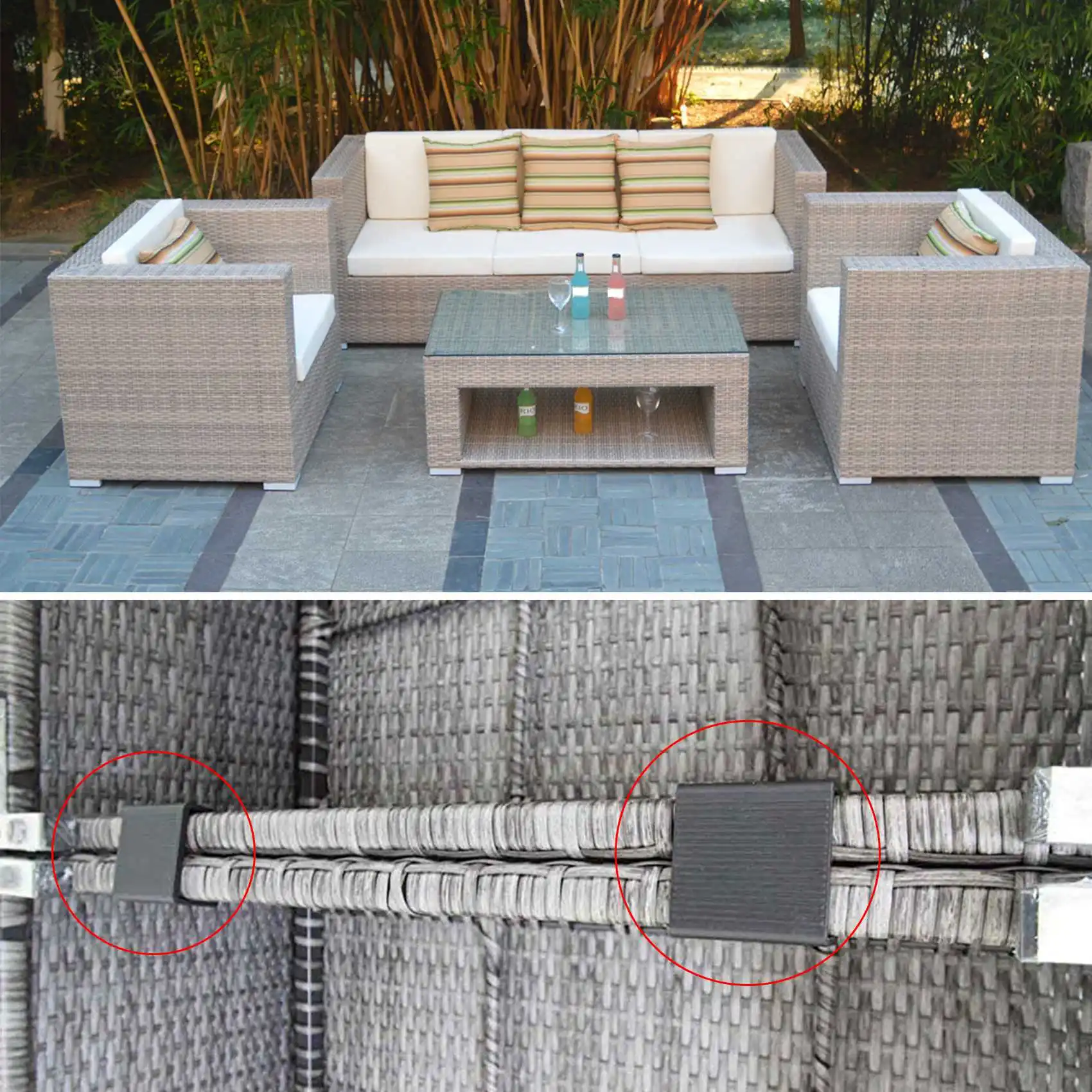 

A20F-10 PC Outdoor Garden Rattan Wicker Furniture Alignment Fastener Sofa Clip Connector Suitable For Rattan Furniture Sofa