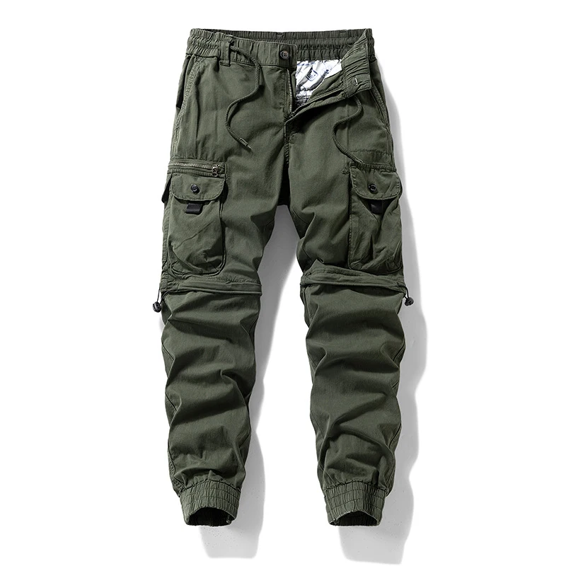 Retro High-Waist Work Pants Loose Fit Men's Summer Trendy Leg Binding Casual Pants