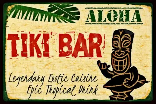 *ALOHA TIKI BAR SHAKA IDOL* MADE IN HAWAII METAL SIGN 8X12 LUAU HULA SURFER