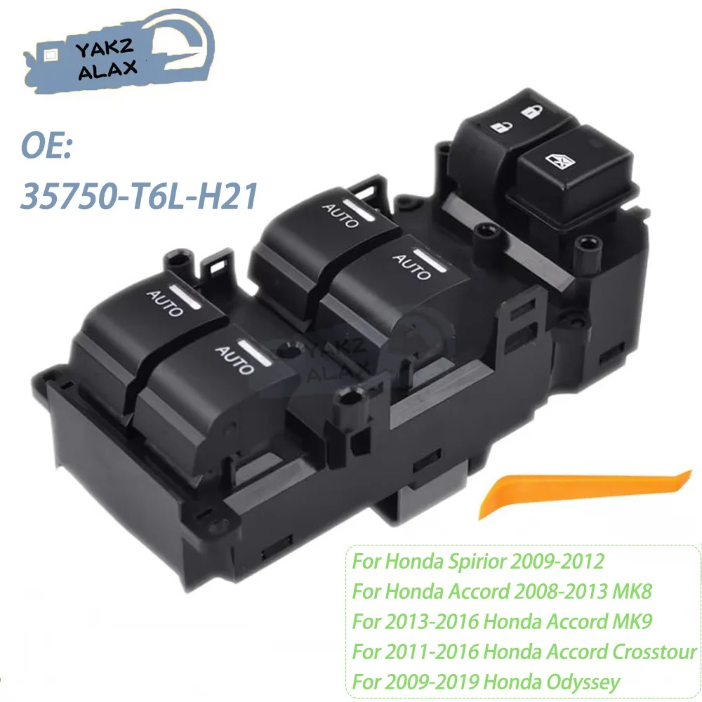 For Honda Spirior HRV 2015-2018 35750-T6L-H21 37Pins Auto Master Power Window Control Switch Glass Lifter Button Car Accessories