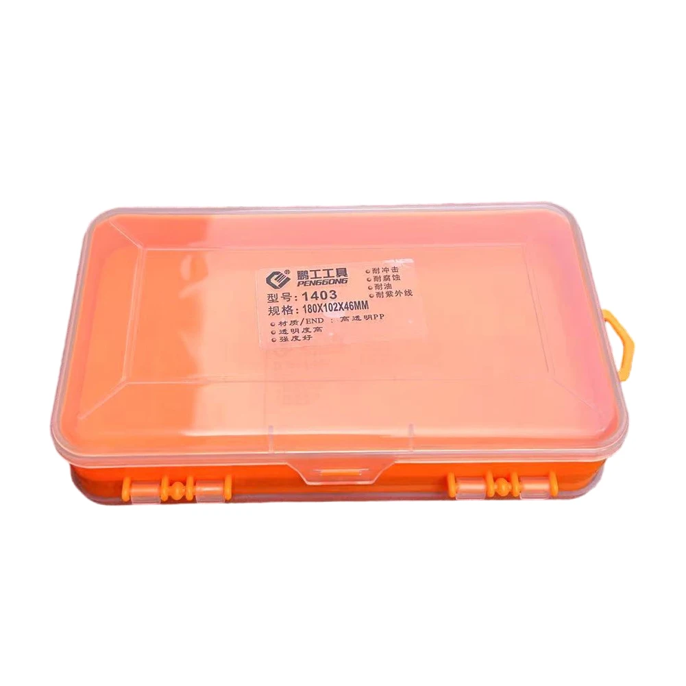 Plastic Double-Side Tool Box Storage Tool Case Compartment Hand Tools Storage Boxes Transparent Multifunctional for Small Things