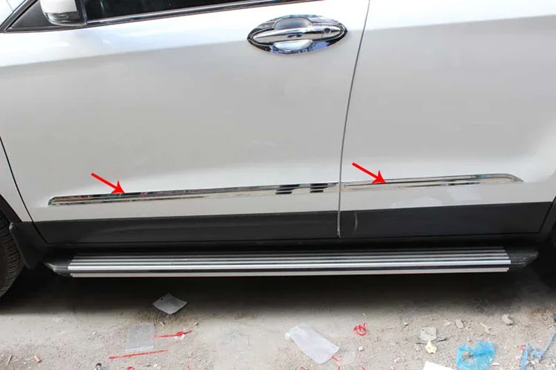 4 قطعة ل FAW BESTURN X80 2013-2017 جسم السيارة شريط زخرفي مصد الباب الفولاذ المقاوم للصدأ #3