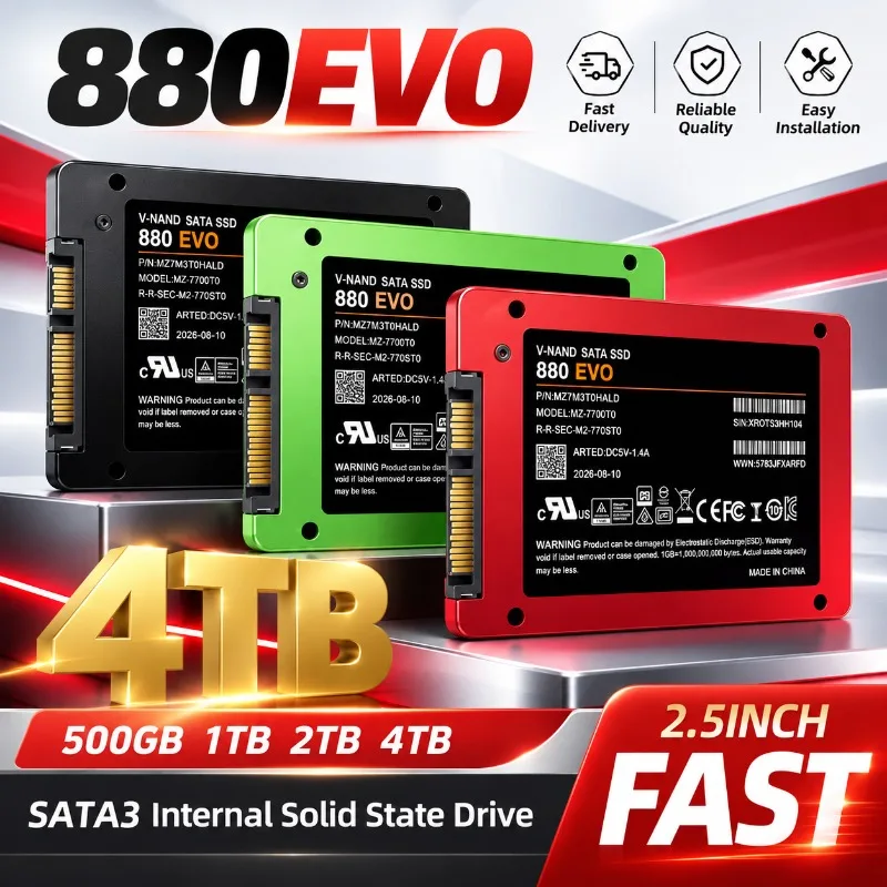 Original  880 EVO 2.5 Inch SATA3 SSD Internal Solid State Drive 2TB 4TB Hard Disk Solid State Drive for Laptop Desktop