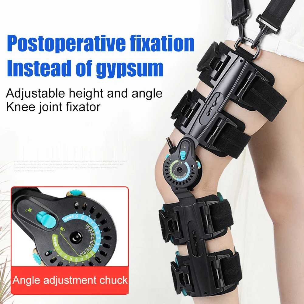 Hinged Knee Brace ROM Knee Immobilizer Leg Braces Orthopedic Patella Knee Immobilizer Brace Support Orthosis