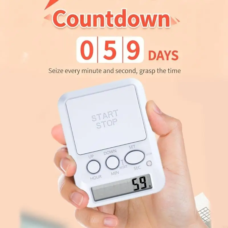 High Visible LCD Screen Timer with 199 Hours Setting & 12-24 Hour Mode Electronic Timer for Various Applications 