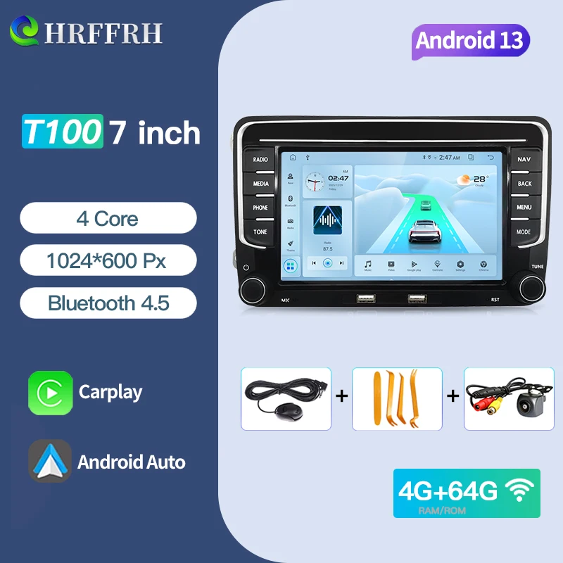 Voor VW Golf Plus Golf 5 6 GTI GTR Touran Auto Multimedia Speler Radio CarPlay 8 Core Auto 4G Wifi GPS Navigatiesysteem Audio Spelen