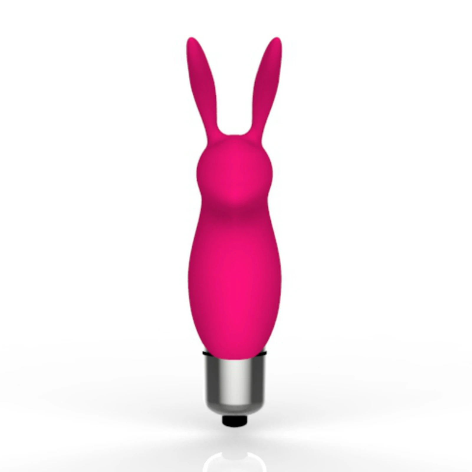 Female Rabbit Shape Masturbation Device Silicone Vibrating Massage Stick Powered By Button Battery Waterproof Adult Toy