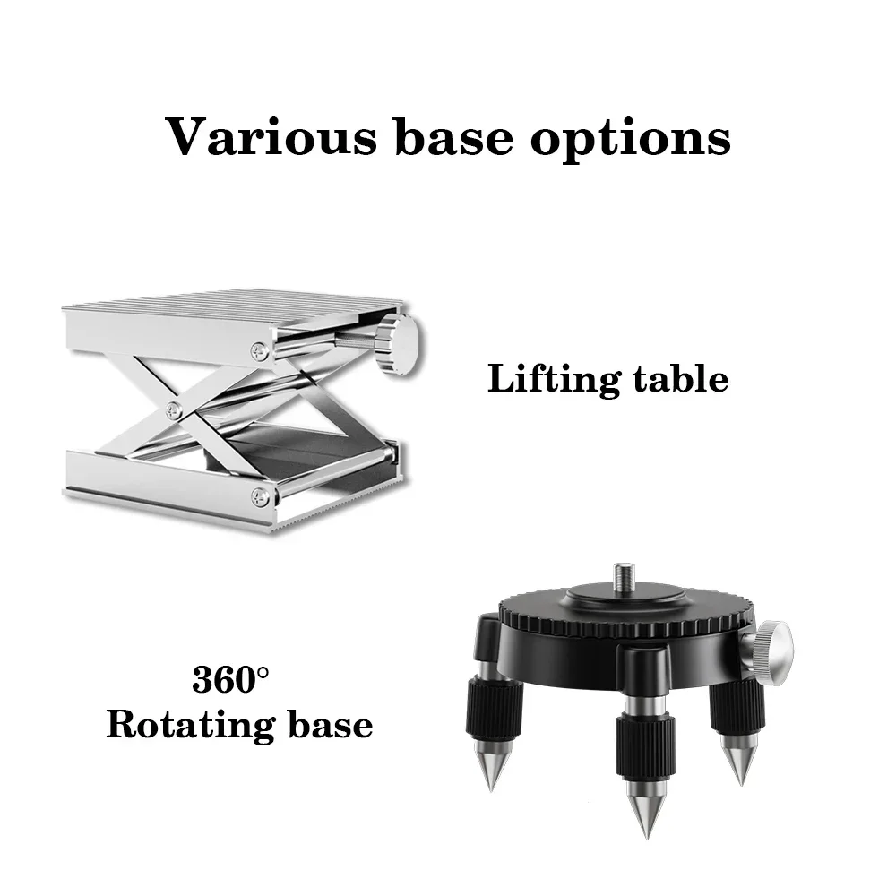 Trépied en métal à Rotation réglable, Base de Rotation, Interface 1/4 pouces, trépied Para Nivel Laser