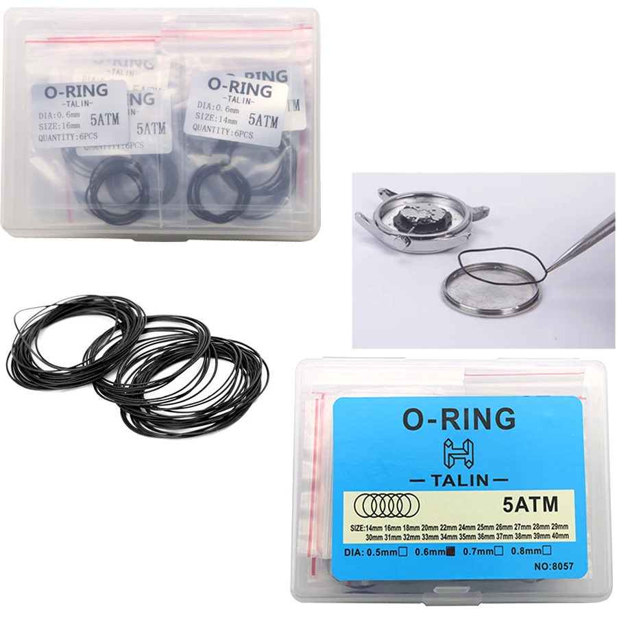 Watch parts, watch back coverwaterproof ring, O-ring, bottom coversealing ring, boxed0.6mm elastic rubber ringdust ring