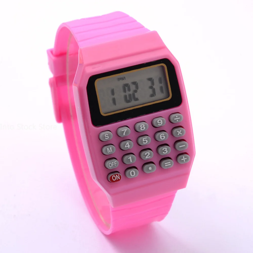 Children Electronic Calculator Silicone Date Multi-Purpose Keypad Wrist Watch