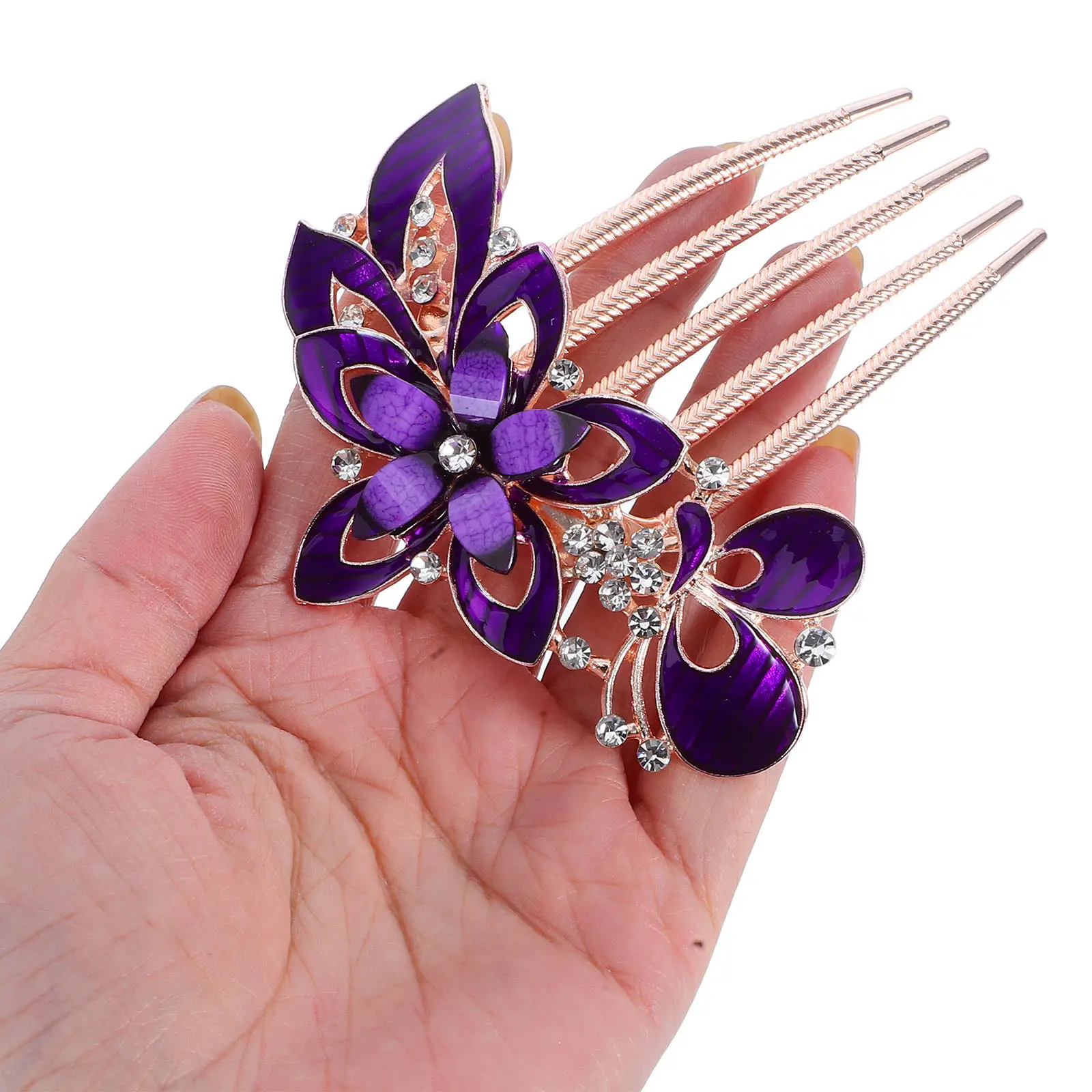 

Элегантный фиолетовый гребень для волос невесты, свадебное украшение, изящный аксессуар для волос для вечеринок, модный головной убор для женщин