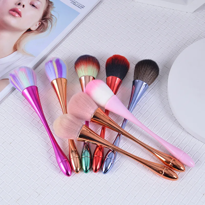 1PCS 7Colors Soft Fluffy Dust Cleaning Acrylic Nail Art Brush Pen Nail Glitter Remover UV Gel Powder Removal Manicure Tools