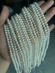 AAA Natural Freshwater Pearl Round Beads Punch Loose Beads DIY Elegant Necklace Bracelet for Jewelry Making 4 5 6 7 8 mm