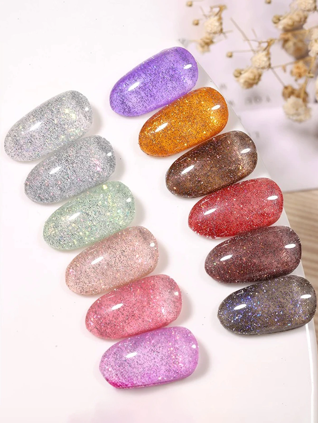 1-12pcs 15ml Autunno Nail Cielo stellato Laser Diamante Gel Smalto per unghie UV LED Polimerizzazione Vacanza Regalo delle donne Nail Art Forniture quotidiane FAI DA TE