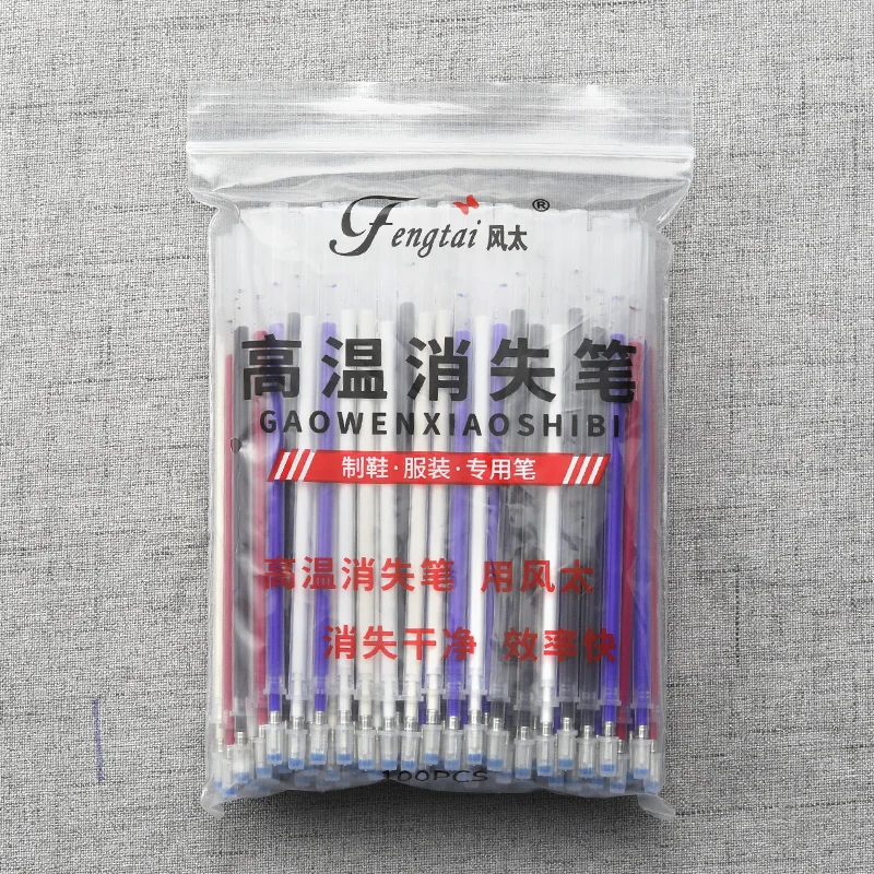 100pcs Vanishing Pen Rod Erasing High-Temperature Clothing Hydrolysis Clothing Shoes Disappearing Pen Sewing Tool Refill Heat