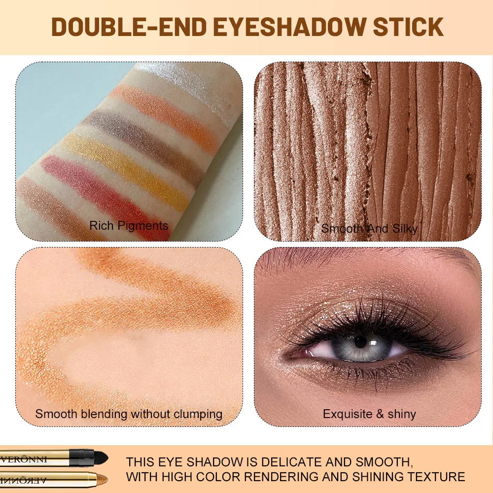 アイシャドウペンシル,ハイライター,ダブルエンドビーズ,明るいフラッシュ,制汗,ロングハイカラーメイク