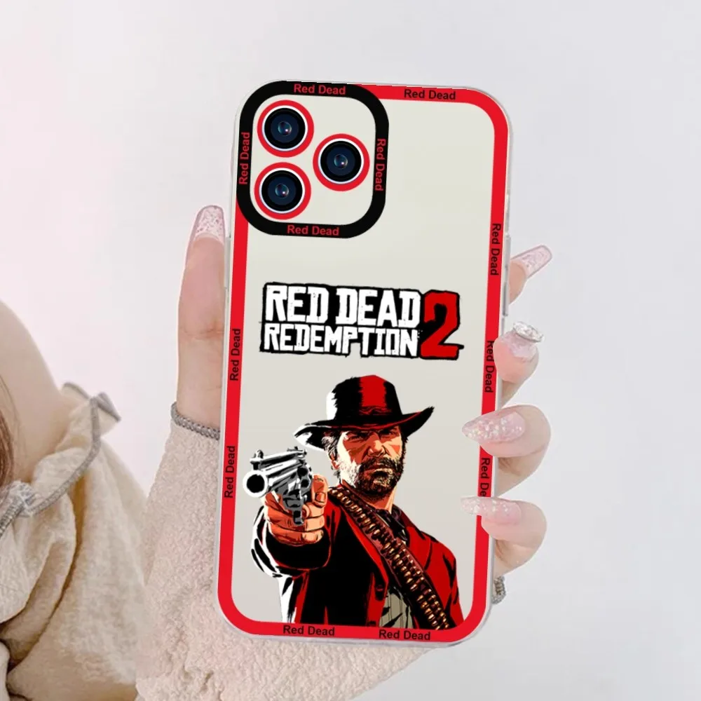 Red Dead Redemption 2 Phone Case For iPhone 11 12 Mini 13 14 15 Pro Max Transparent Shell