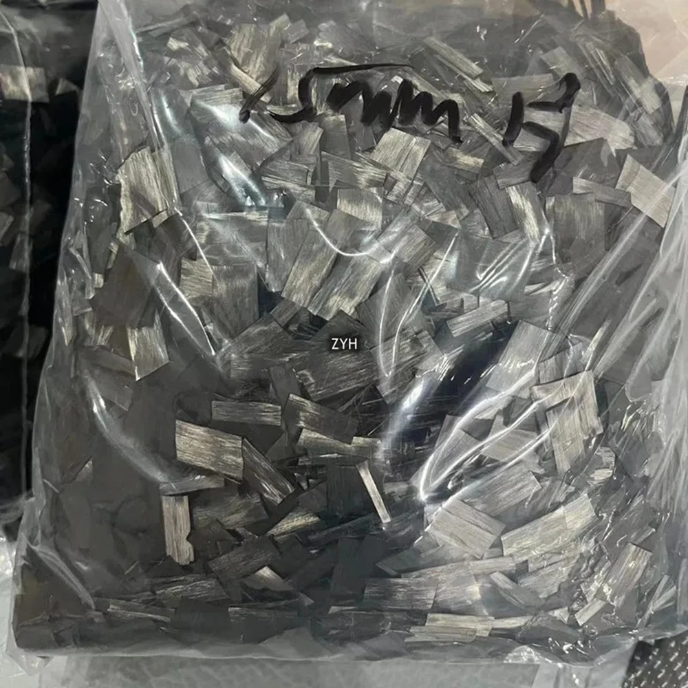 24K length 10mm 15mm 20mm forged chopped flake Forged carbon fiber yarn strands Vacuum Hand Paste Carbon Fiber 450g 1lb