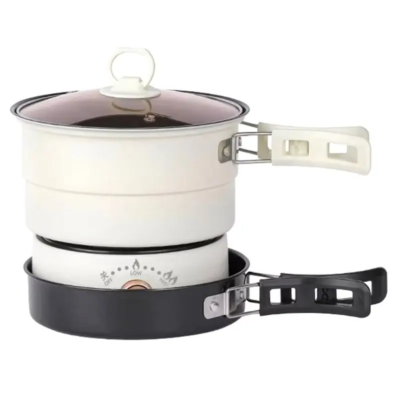 

ABYP Складная электрическая плита Кастрюля 1,6 л Hotpot Портативная мультиварка Разделенная рисоварка Сковорода для дома и путешествий EU Plu