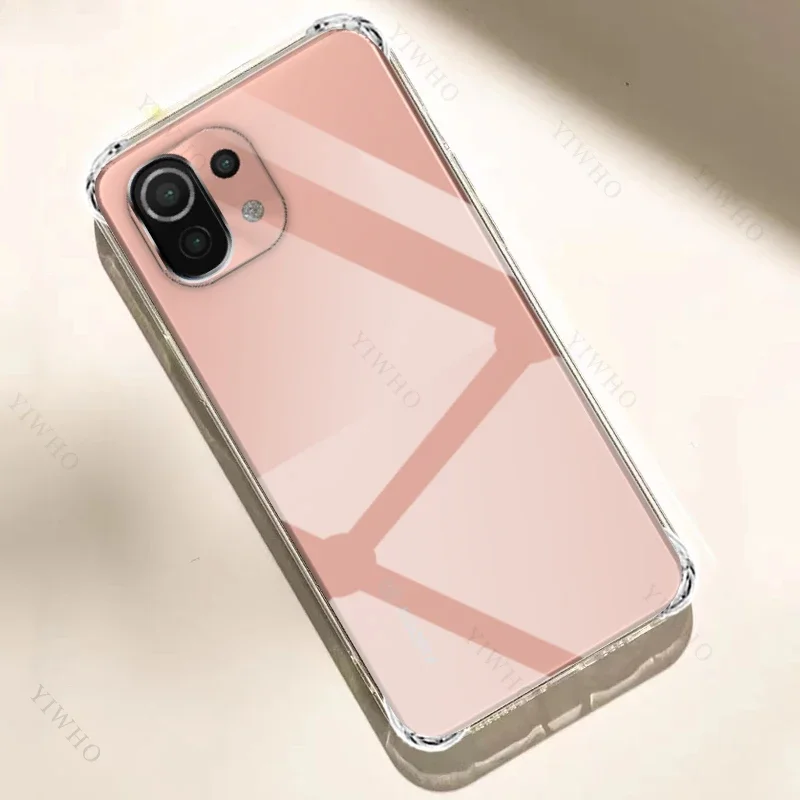 حافظة هاتف شفافة لهاتف Xiaomi Mi 11 Lite 5G NE 2109119 حافظة DG شفافة سميكة لهاتف Xiaomi11 غطاء مقاوم للصدمات ومضاد للخدش من مادة TPU