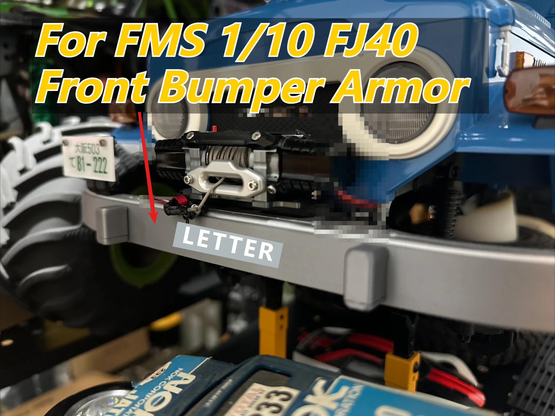 For FMS 1/10 FJ40 RC Crawler Front Bumper Armor Custom Protective Mod Part  Anti‑Collision DIY Upgrade Spare Accessories