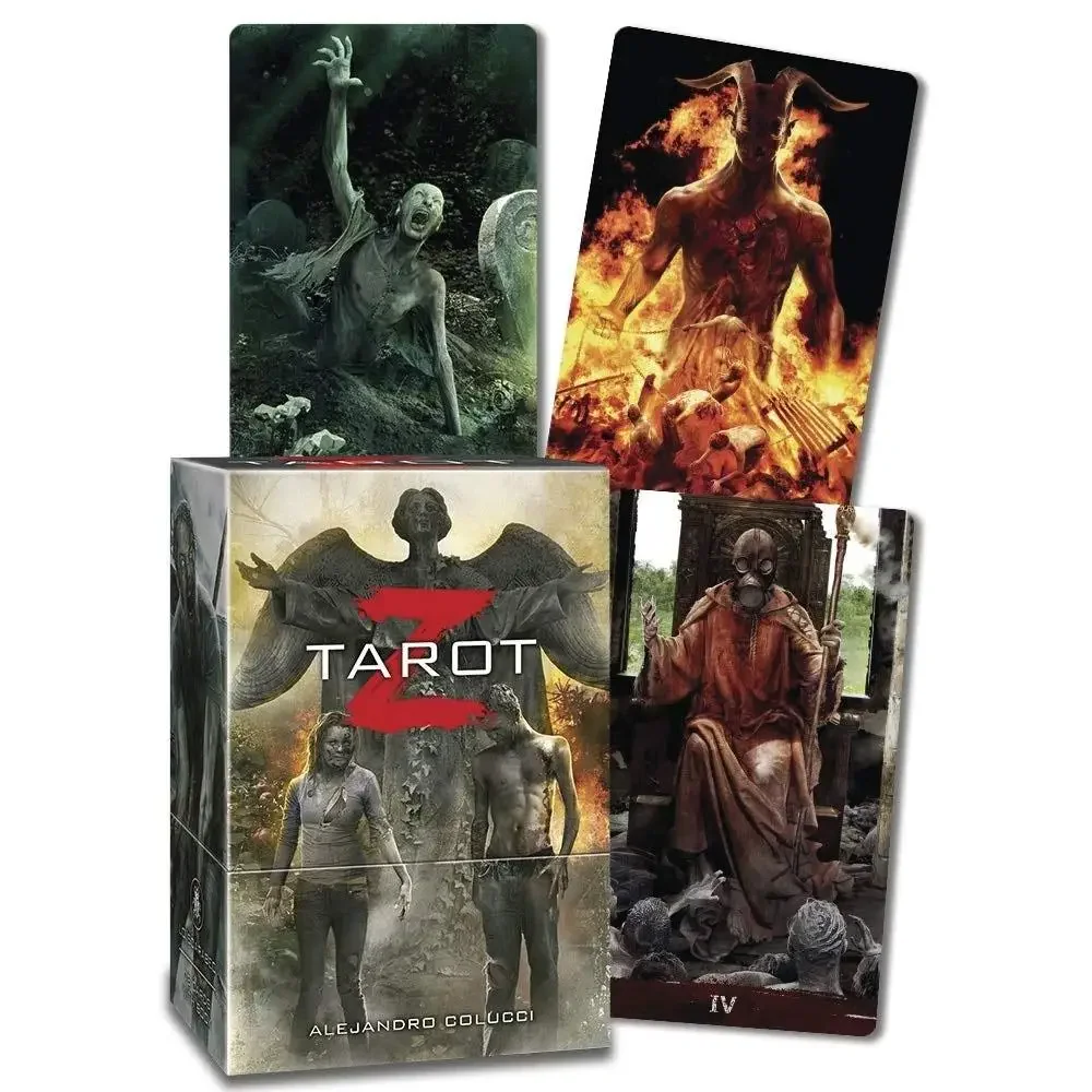 Tema scuri Tarocchi Z Kit Tarocchi Carte Divertente gioco da tavolo Zombie Tarocchi Mazzo Inglese per famiglie Bambini