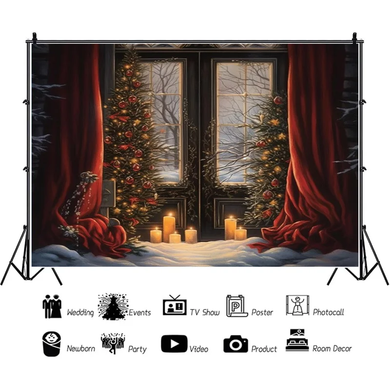 

SHUOZHIKE Christmas Decorations Photography Backdrops Snowflake Living Room Ornament Birthday Photo Studio Background SS-21