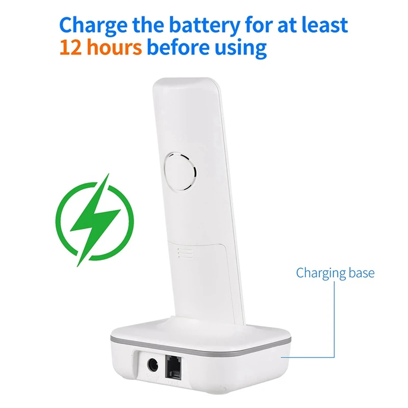 FULL-D1102B ไร้สายโทรศัพท์เครื่องตอบรับ Caller ID/Call Waiting 1.6 นิ้ว Backlight LCD 3 สายหน้าจอ EU Plug