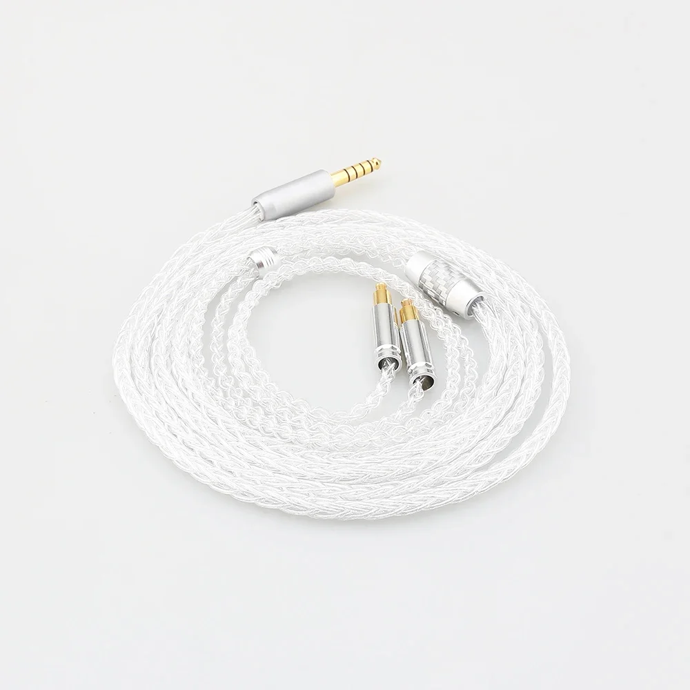 High Quality HIFI 8 Core 99% 7n Pure Silver Earphone Cable For ATH-ADX5000 ATH-MSR7b 770H 990H A2DC Headphone