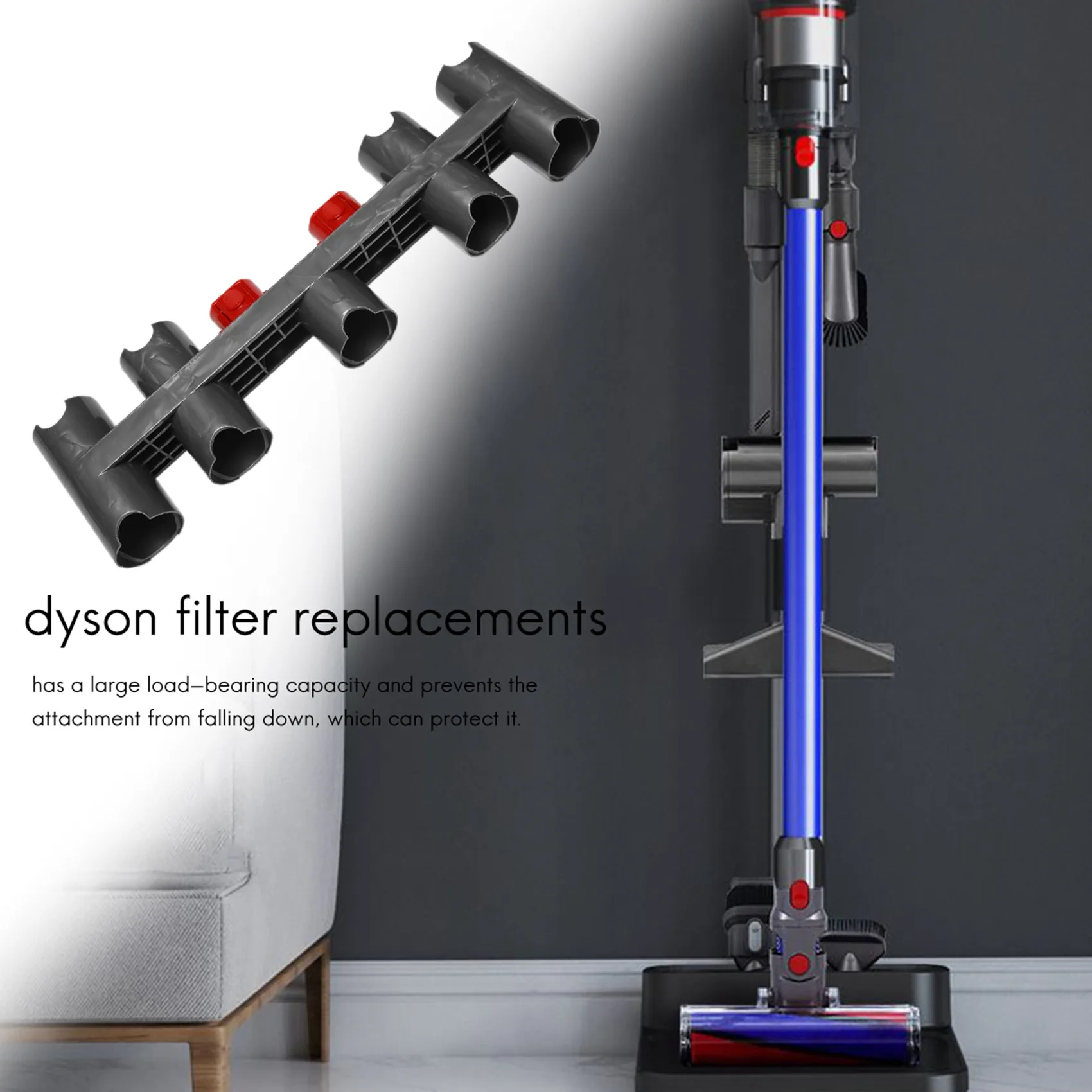 Holder Accessory for V7 V8 V10 V11 V15, Docking Station Organizer for Vacuum Cleaner with 9 Storage Sockets