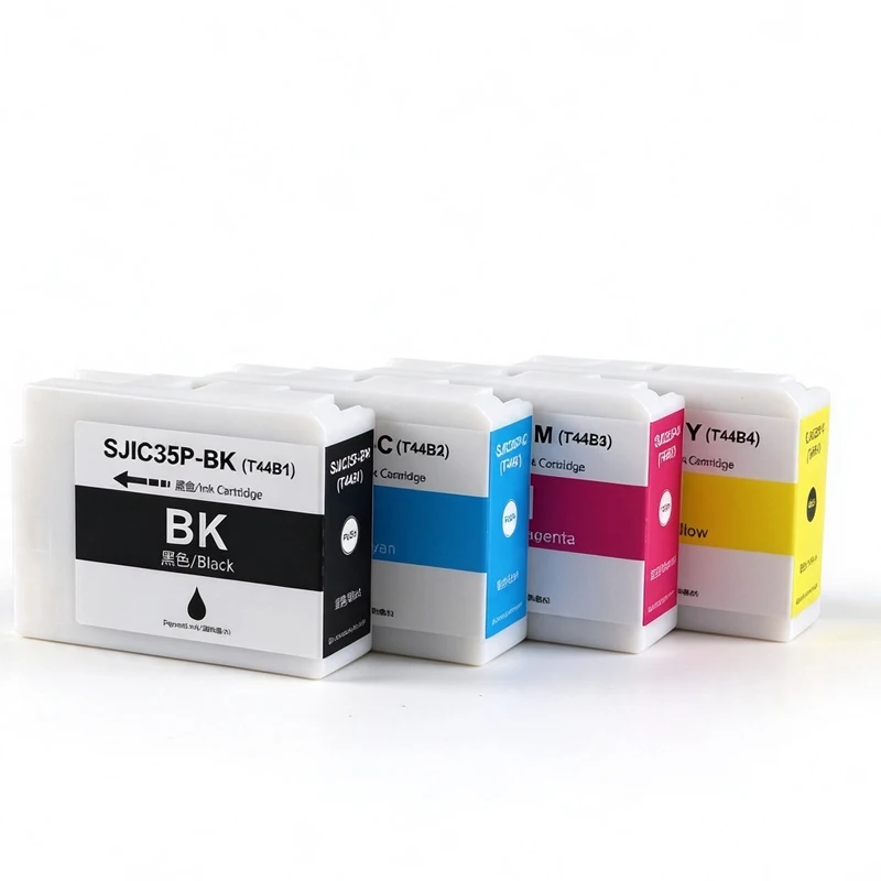 4Color/1set SJIC35P T44B1-T44B4 Ink Cartridge Compatible for Epson ColorWorks CW-C6500Pu C6000Au C6000Pu C6500Au Label Printers
