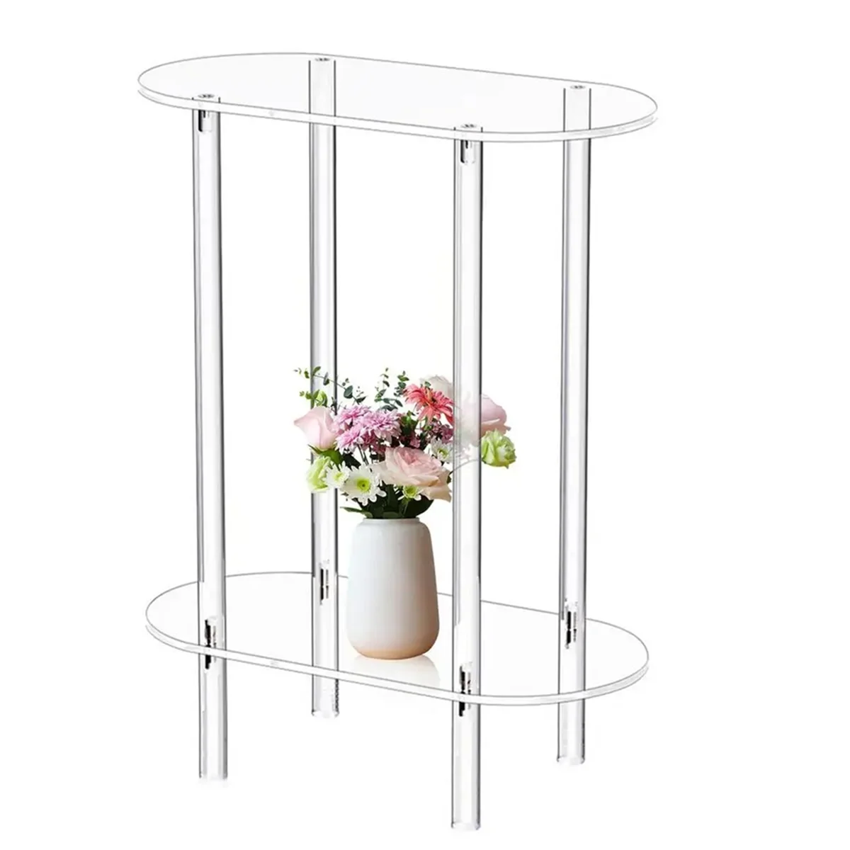 H-W Table de canapé côté Tables à thé transparentes Table armoire de rangement en acrylique tables de nuit Table basse en acrylique pour la décoration intérieure