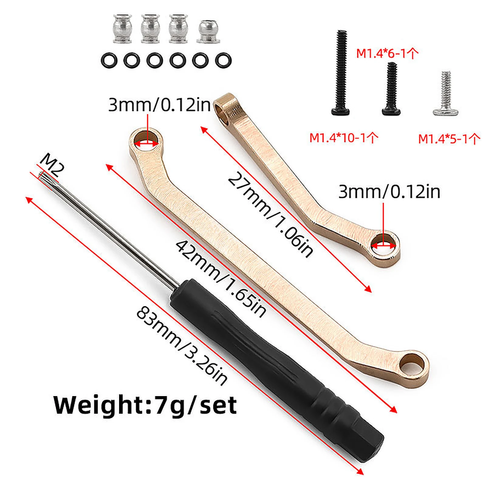Brass Steering Links Upgrade Set for Axial SCX30 Jeep JLU Bronco K10, 1/30 RC Crawler Steering Tie Rod Drag Link Parts