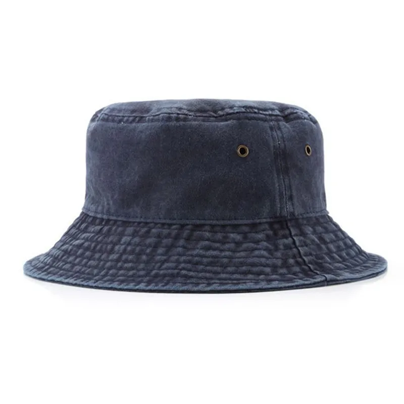Women's Solid Color Vintage Fisherman Hat Foldable Distressed Bucket Hat Summer Outdoor Sun Protection Basin Hat