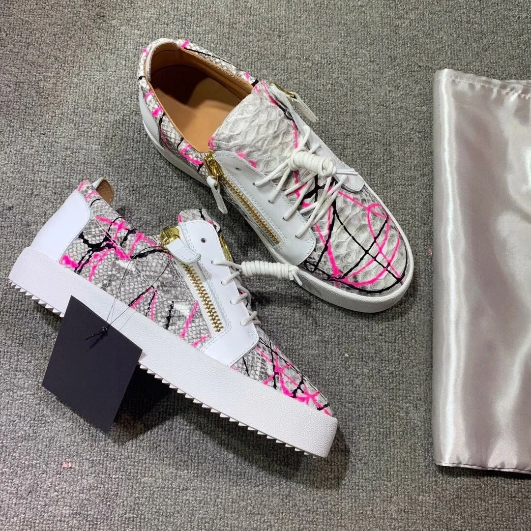 

New Fashion Casual Sneakers for Men Brand Designer Women Tennis shoes Luxury Real Leather GZ Loafers Sports shoes 35-48 G0790