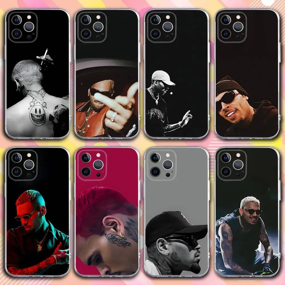 

C-Chris Rapper B-Brown Phone Case For iPhone 17,16,15,14,13,12,11 Pro,Max,Plus,X,XS,XR,SE4,E Mini Transparent Soft Cover