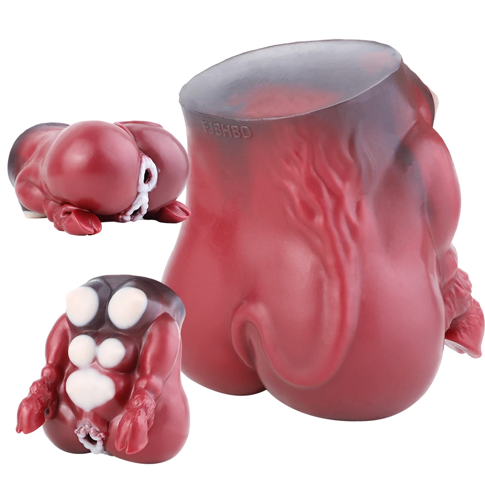 YOCY Dual Channel Alien Monster Pussy Male Masturbator Platinum Silicone Penis Stroker Adult Big Butt Onahole Sex Toys For Men