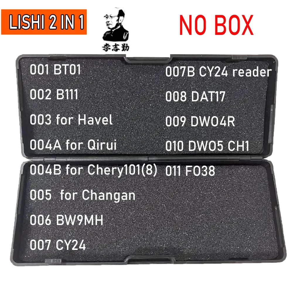 NO Black box 001-011# LiShi 2 in 1 BT01 B111 BW9MH CY24 DAT17 DWO4R DWO5 CH1 FO38 for Havel Qirui Changan Chery Locksmith Tools