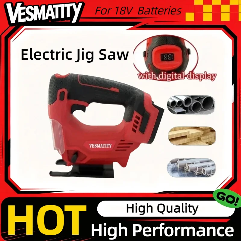 Cordless Multi‑Functional Vertical Jig Saw Portable Electric Wood Cutting Saw Household Power Tool For Milwaukee 18V Battery